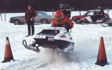 Jim Marston on his 1976 Sno-Twister 440 Liquid